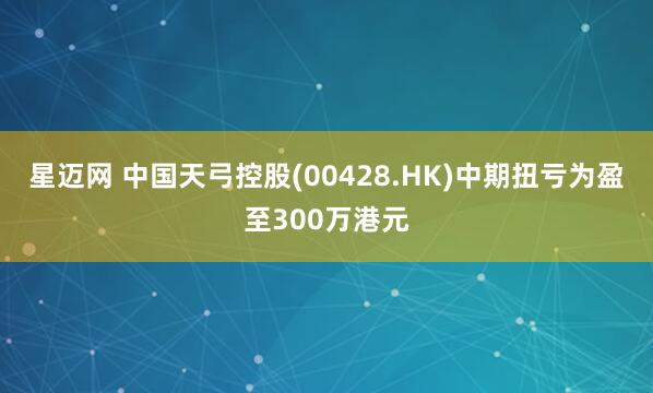 星迈网 中国天弓控股(00428.HK)中期扭亏为盈至300万港元
