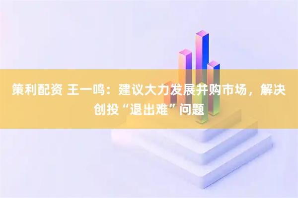 策利配资 王一鸣：建议大力发展并购市场，解决创投“退出难”问题